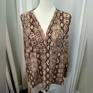 Collective Concepts Snakeskin Print Sleeveless VNeck top.